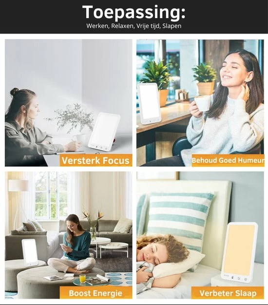 Merkloos Daglichtlamp - Maui Enterprises Gezichtslamp - Lichttherapie Lamp - Bureaulamp - Anti-depressielamp ? Inclusief Kabel En Stekker - 10.000 Lux 6 Merkloos Daglichtlamp - Maui Enterprises Gezichtslamp - Lichttherapie Lamp - Bureaulamp - Anti-depressielamp ? Inclusief Kabel En Stekker - 10.000 Lux - Afbeelding 4