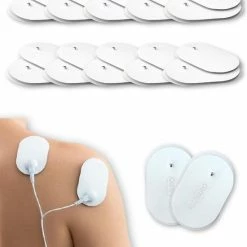 Kluvaro TENS/EMS Elektroden Pads - Voor Elektrodentherapie Apparaat - 3,3 Mm Knoopsluiting - 6,5x4,4 Cm - 20 Stuks