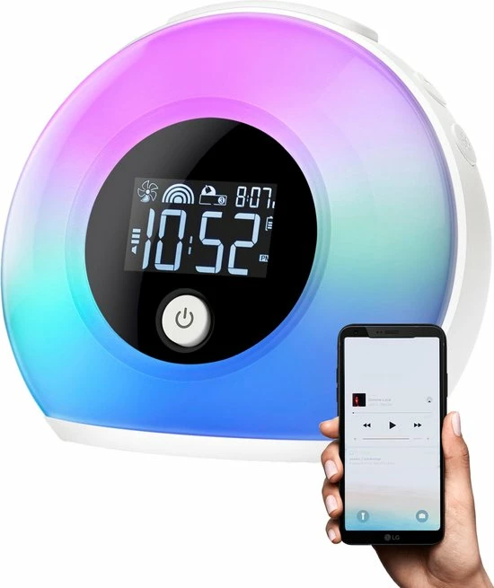 ProSova Wake Up Light Met Speaker - Slaaptrainer - Nachtlampje - Draadloos - + Gratis (E)-Slaapboek