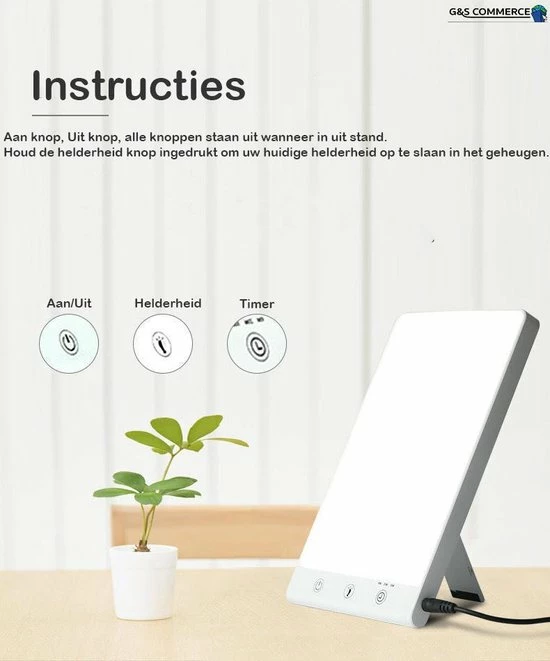G&S Commerce Daglichtlamp - Lichttherapie - Led - Daglichtlampen - ( Inclusief GRATIS OpbergHoes ) - Licht Therapielamp - Lamp - Compact En Dun - Kantoor - Bureau - Winterdepressie - Voor Thuis - Thuiswerken - Energielamp - Black Friday 2021 Deals 4 G&S Commerce Daglichtlamp - Lichttherapie - Led - Daglichtlampen - ( Inclusief GRATIS OpbergHoes ) - Licht Therapielamp - Lamp - Compact En Dun - Kantoor - Bureau - Winterdepressie - Voor Thuis - Thuiswerken - Energielamp - Black Friday 2021 Deals - Afbeelding 2
