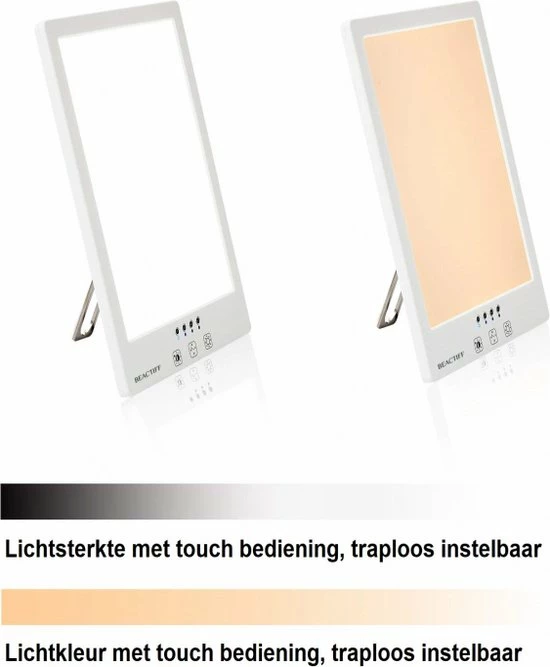 Beactiff Premium Daglichtlamp Met Timer, Lichttherapie-lamp/energielamp/ Winterdepressie Energylight-Energyup Sunlight SAD Light, Zonlicht Lamp 2.000 Tot 12.000 Lux TRAPLOOS Instelbaar LED - Afbeelding 7
