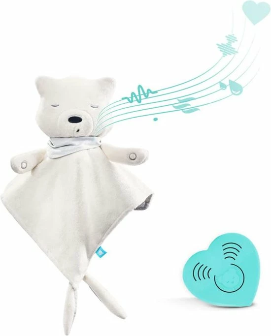 MyHummy® Doudou - Slaapsensor - Witte Ruis - Babyknuffel - Slaaphulp - Wit/Ecru - Afbeelding 5