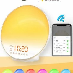 JD Quality Wake Up Light- Lichtwekker - Wekkerradio Met Natuurgeluiden ? Nachtlampje ? Bedlamp ? Zonlicht Simulatie ? Smartapp