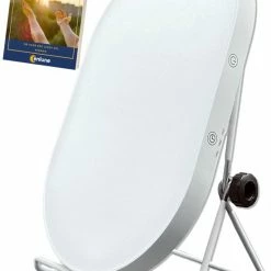 Enlune Daglichtlamp Lichttherapie - Daylight Lamp - Bureaulamp - Timerfunctie - 4 Lichtsterktes - 24,2x15,2 Cm - 10.000 LUX - UV Vrij - Ovaal Design